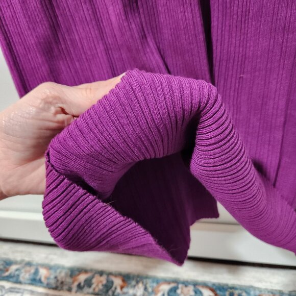 Ninety Percent NEW Violet Purple Sleeveless Ribbed Racer Front Dress - Large - Picture 9 of 10